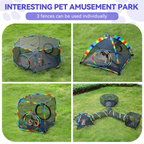 🐾 Outdoor Cat Enclosure Tent – Portable Mesh Playhouse with Tunnel & Carry Bag for Patio or Yard